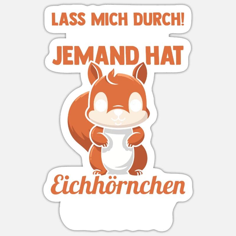 Eichhörnchen - Sticker Größe S (10 x 10 cm) - Mattweiß