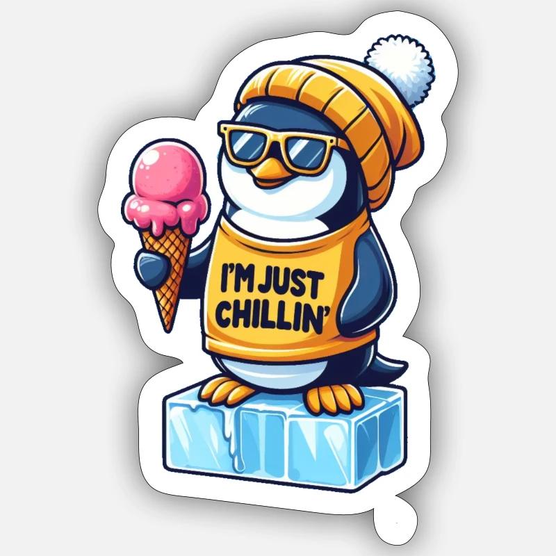Pinguin - Sticker Größe S (10 x 10 cm) - Mattweiß