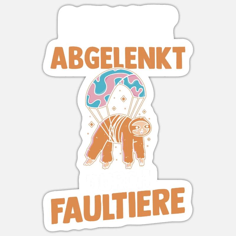 Faultier - Sticker Größe S (10 x 10 cm) - Mattweiß