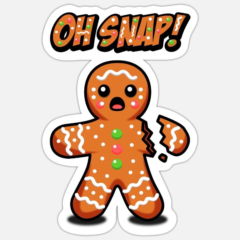 Oh schnipp! Lebkuchenmann Sticker Größe S (10 x 10 cm)
