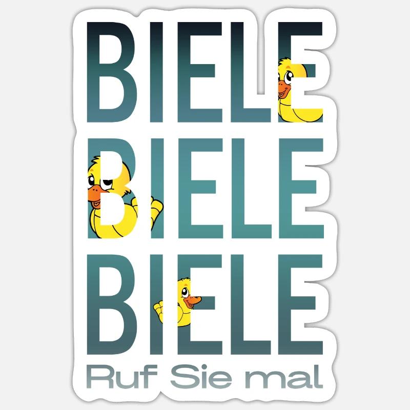 Biele Biele Biele "Ruf sie mal" - Sticker Größe S (10 x 10 cm) - Mattweiß