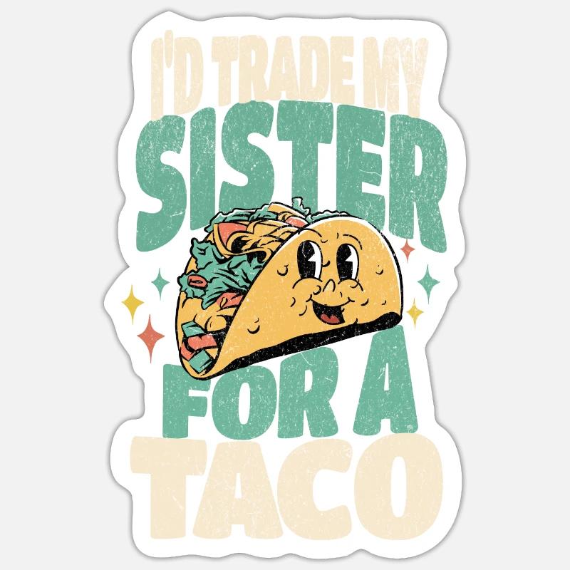 Taco - Sticker taille S (10 x 10 cm) - blanc mat
