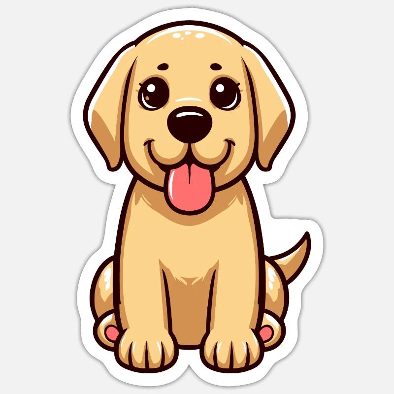 Petit labrador - Sticker taille S (10 x 10 cm) - blanc mat