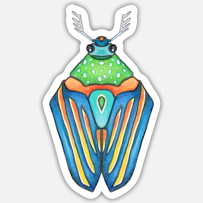 blueBeetle - Sticker Größe S (10 x 10 cm) - Mattweiß