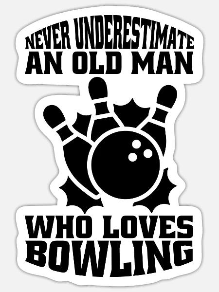 Bowling Kegeln Bowler Kegelverein Bowlingverein - Sticker Größe S (10 x 10 cm) - Mattweiß