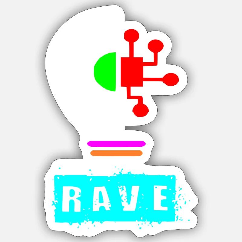 Rave bulb - Sticker size S (10 x 10 cm) - white matte