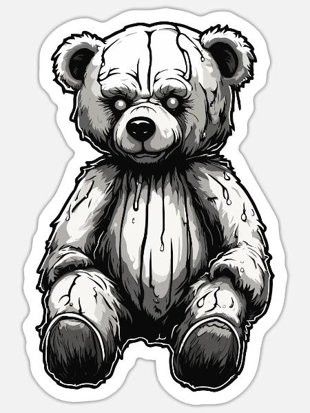 Teddybär / Kuscheltier / Stofftier / Geschenkidee - Sticker Größe S (10 x 10 cm) - Mattweiß