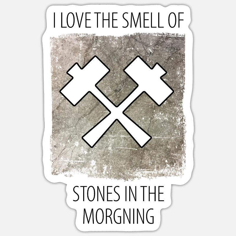 Steinmetz Steinbildhauer Spruch - Sticker Größe S (10 x 10 cm) - Mattweiß