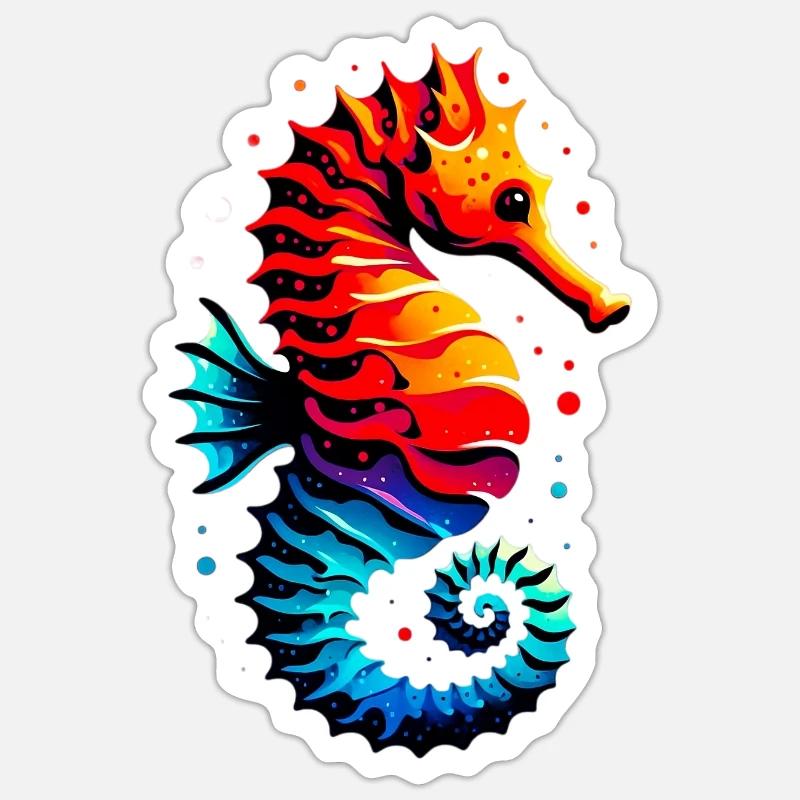 Seepferdchen - Sticker Größe S (10 x 10 cm) - Mattweiß