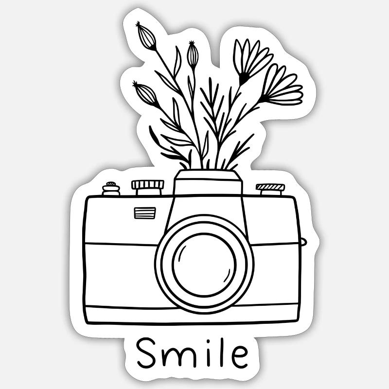 Bitte lächeln Sticker Größe S (10 x 10 cm)