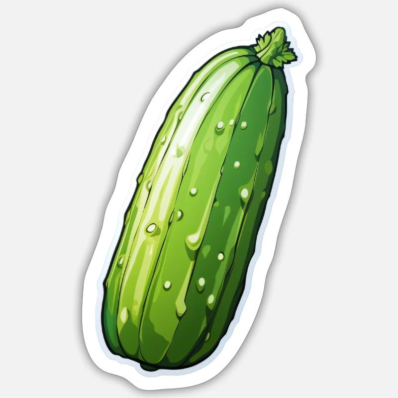 Concombre fermier - Sticker taille S (10 x 10 cm) - blanc mat