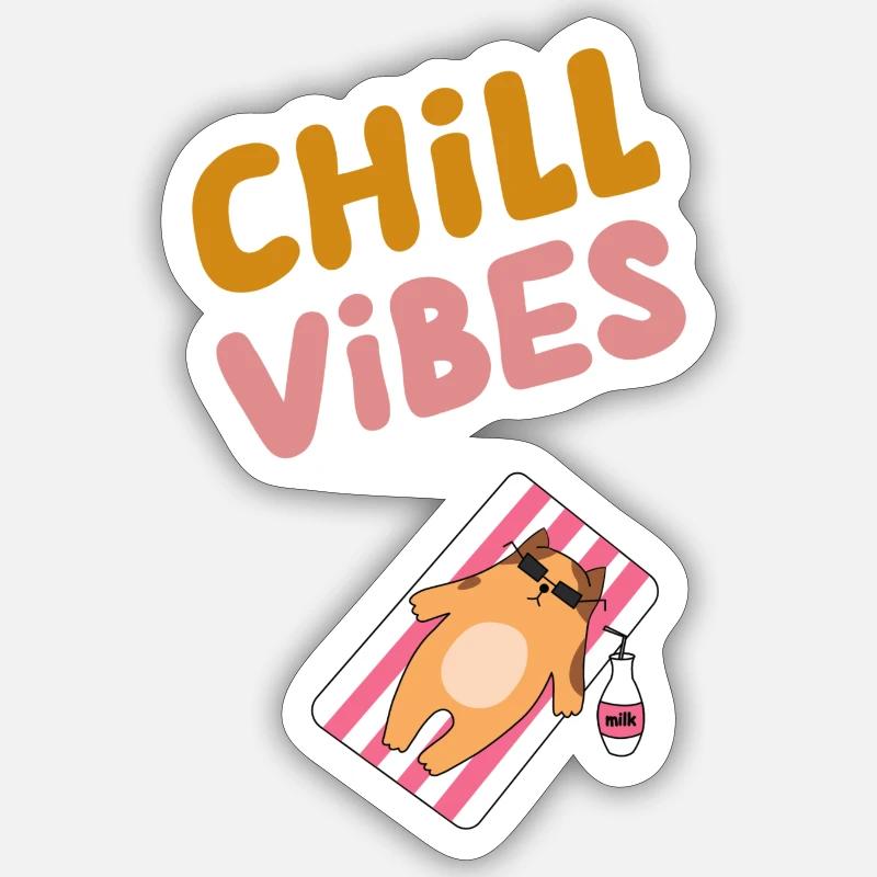 Chill Vibes - Sticker size S (10 x 10 cm) - white matte