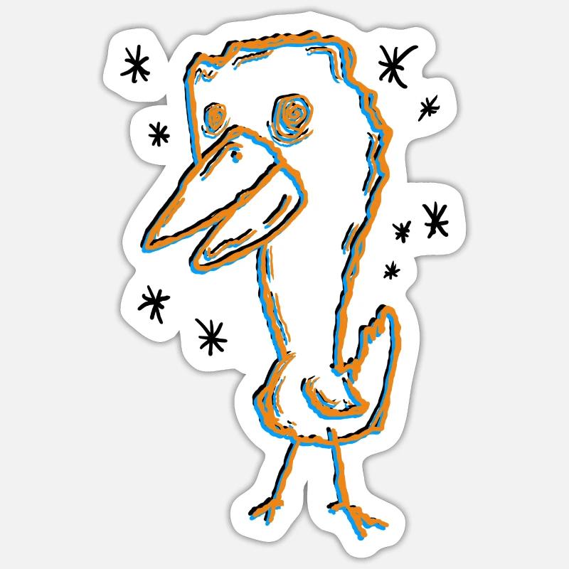 Ausdrucksstarkes Dodo-Kunstdesign - Sticker Größe S (10 x 10 cm) - Mattweiß