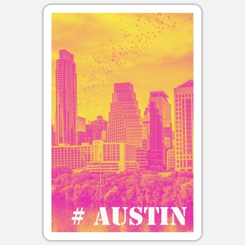 Austin - Sticker taille S (10 x 10 cm) - blanc mat