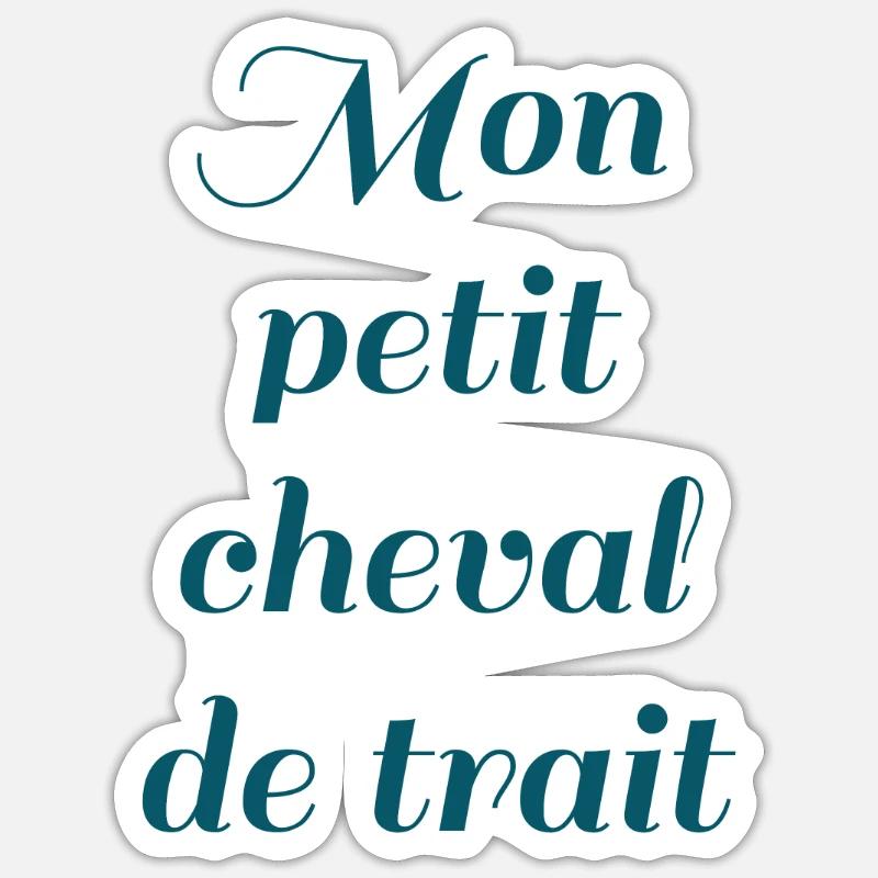 Mon cheval de trait - Sticker taille S (10 x 10 cm) - blanc mat
