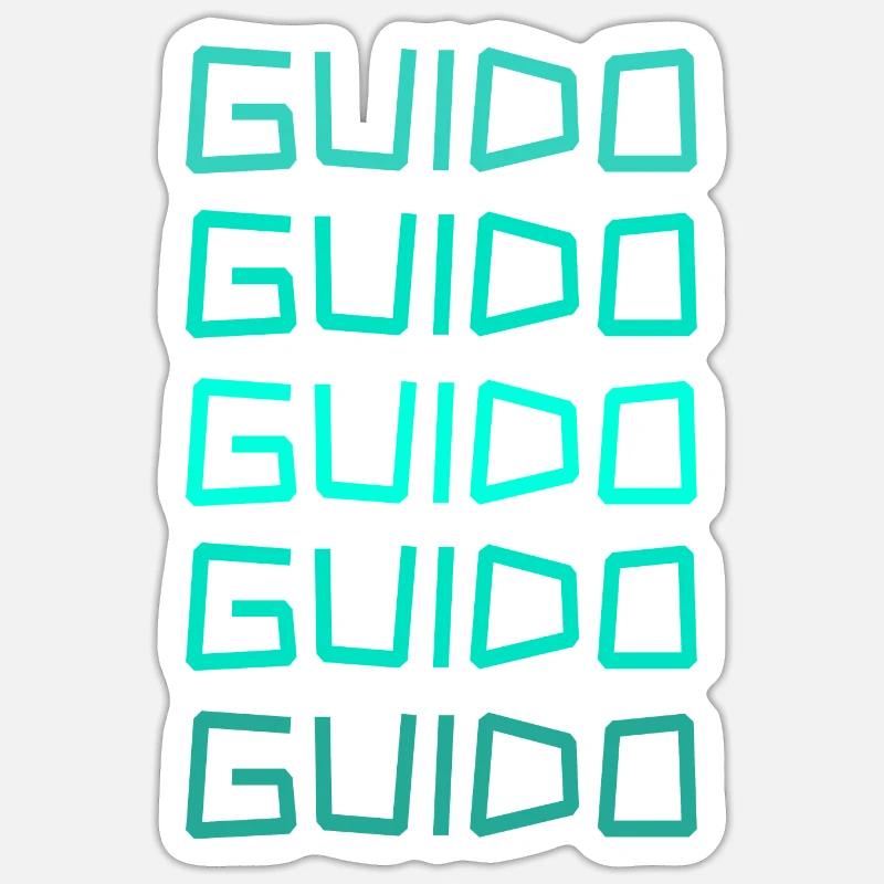 Guido - Sticker size S (10 x 10 cm) - white matte