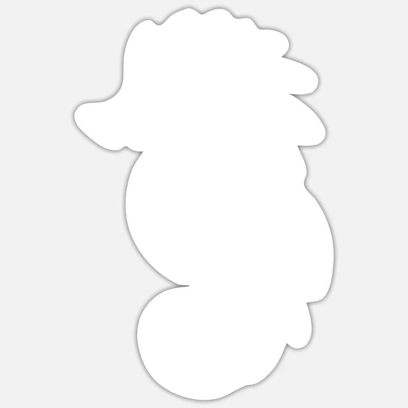 Déguisement d’hippocampe de tatouage - Sticker taille S (10 x 10 cm) - blanc mat