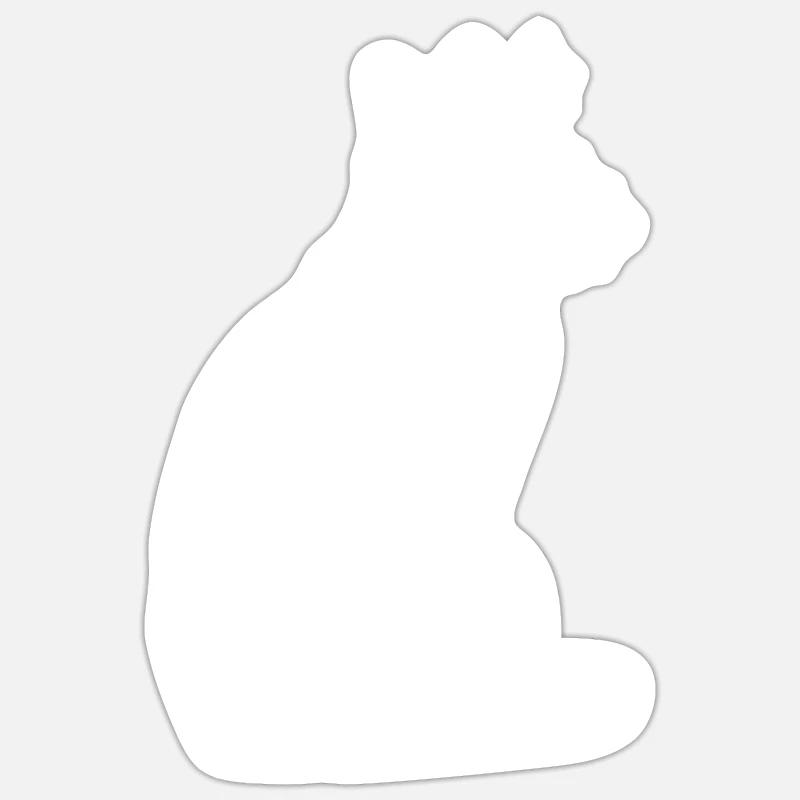 Chat, Motif De Chat - Sticker taille S (10 x 10 cm) - blanc mat
