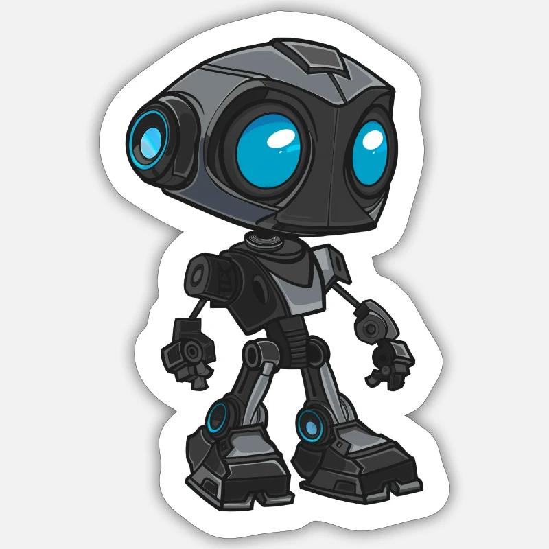 Small Robot - Sticker size S (10 x 10 cm) - white matte
