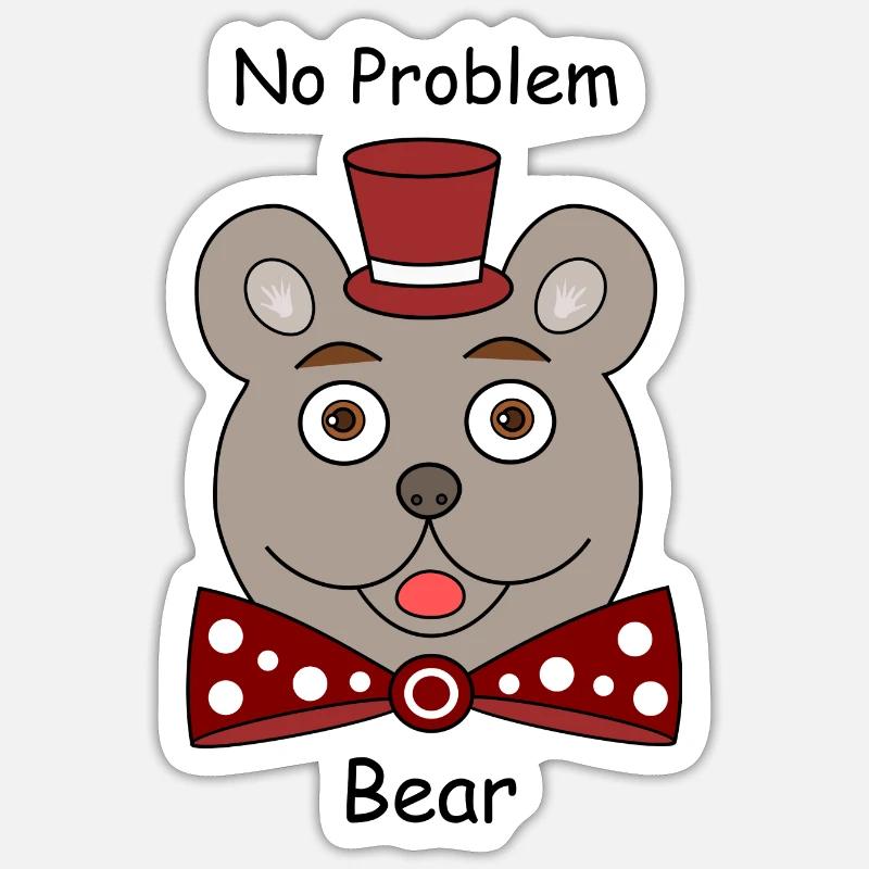 No Problem Bear - Sticker Größe S (10 x 10 cm) - Mattweiß