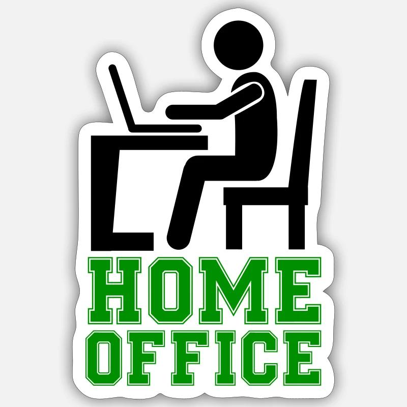 computer work home office Sticker size S (10 x 10 cm)