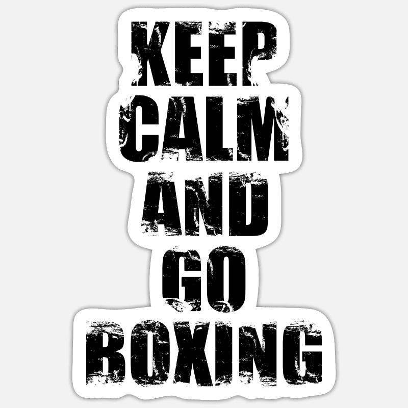 Motivation de la boxe - Sticker taille S (10 x 10 cm) - blanc mat