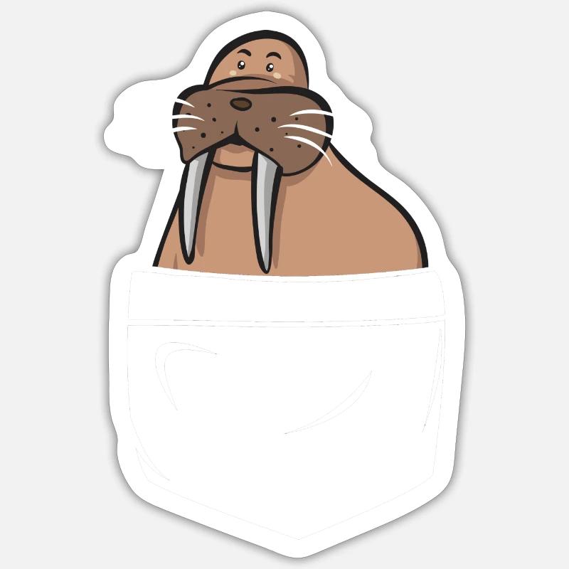 Walrus - Sticker size S (10 x 10 cm) - white matte