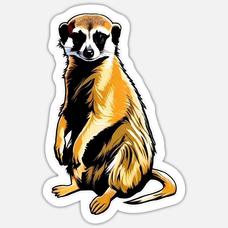 Mignon petit suricate - Sticker taille S (10 x 10 cm) - blanc mat