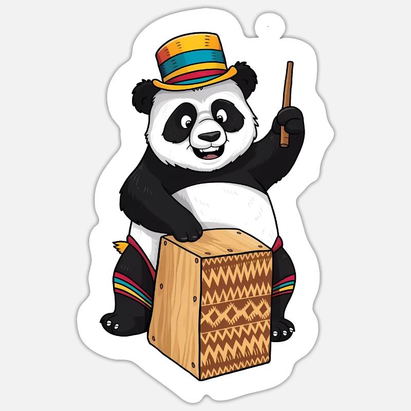 Cajon Drummer - Sticker size S (10 x 10 cm) - white matte