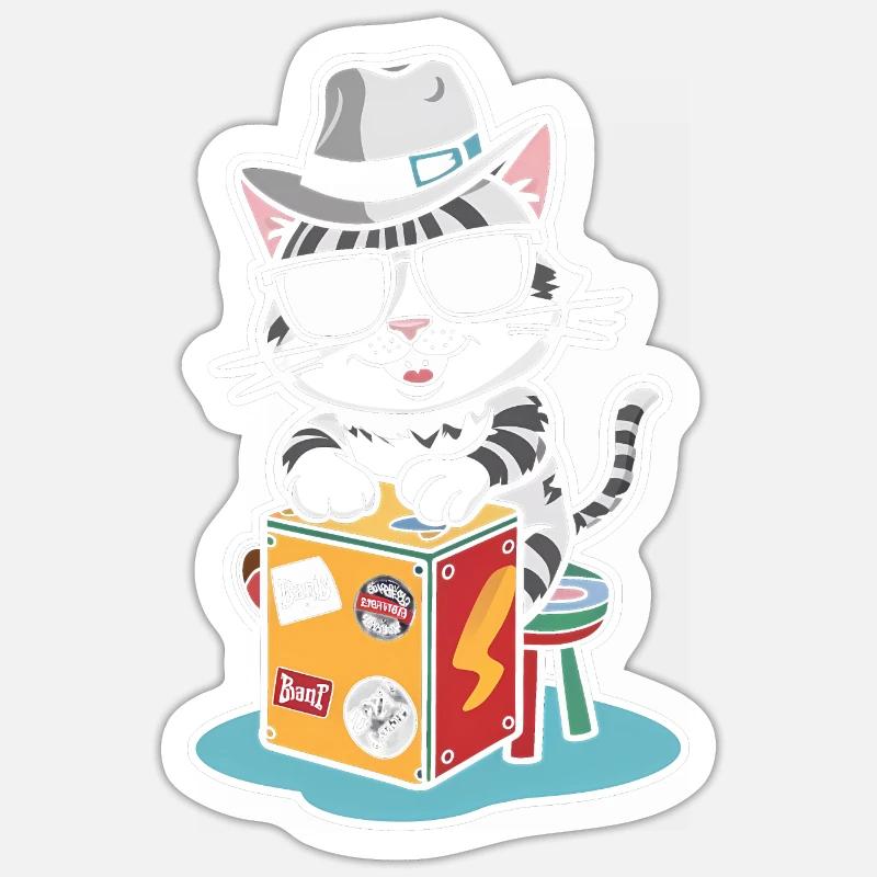 Cajon Drummer - Sticker size S (10 x 10 cm) - white matte