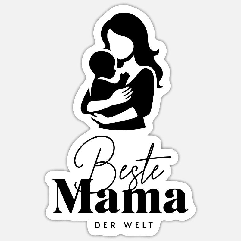 Meilleure maman du monde - Sticker taille S (10 x 10 cm) - blanc mat
