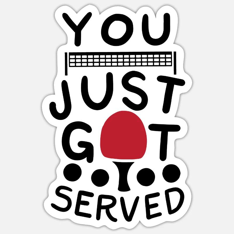 Dicton de ping-pong - Sticker taille S (10 x 10 cm) - blanc mat
