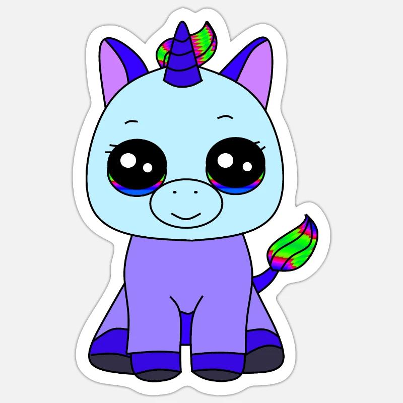Kleines Einhorn - Sticker Größe S (10 x 10 cm) - Mattweiß