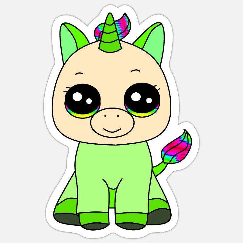 Kleines Einhorn - Sticker Größe S (10 x 10 cm) - Mattweiß