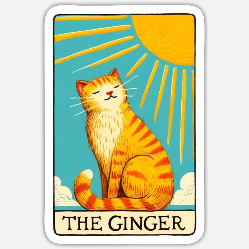 Tarot The Ginger Cat - Sticker size S (10 x 10 cm) - white matte