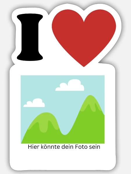 I Love - Sticker Größe S (10 x 10 cm) - Mattweiß