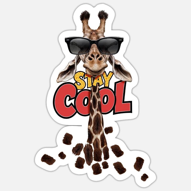 Stay Cool Giraffe - Sticker size S (10 x 10 cm) - white matte