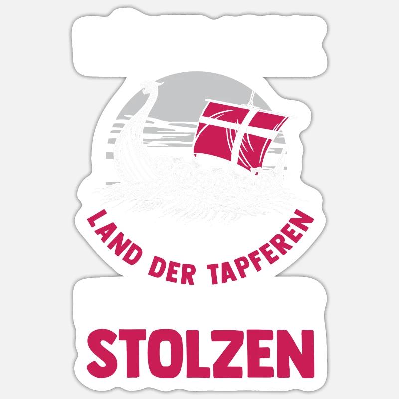 Danes Danish Denmark - Sticker size S (10 x 10 cm) - white matte