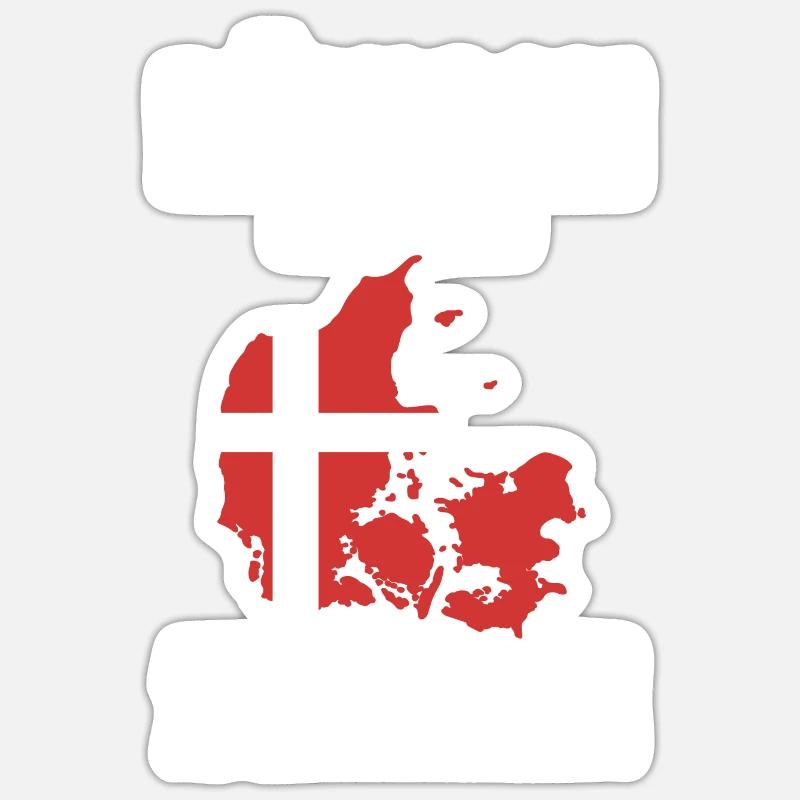 Danes Danish Denmark - Sticker size S (10 x 10 cm) - white matte
