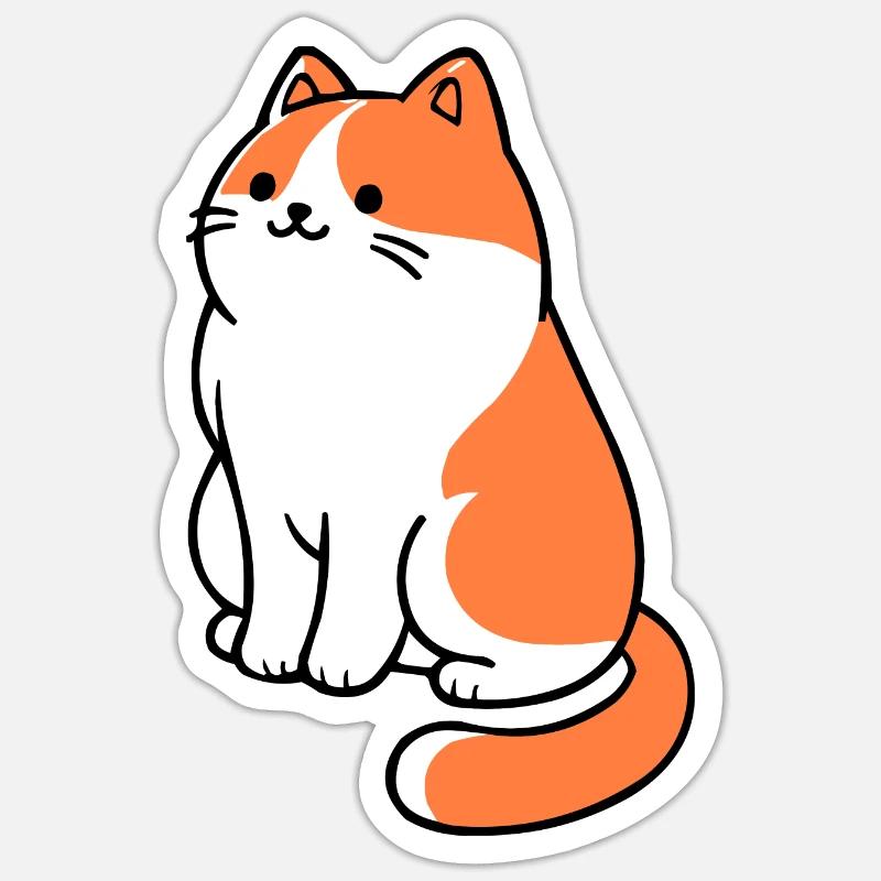 Chat - Sticker taille S (10 x 10 cm) - blanc mat