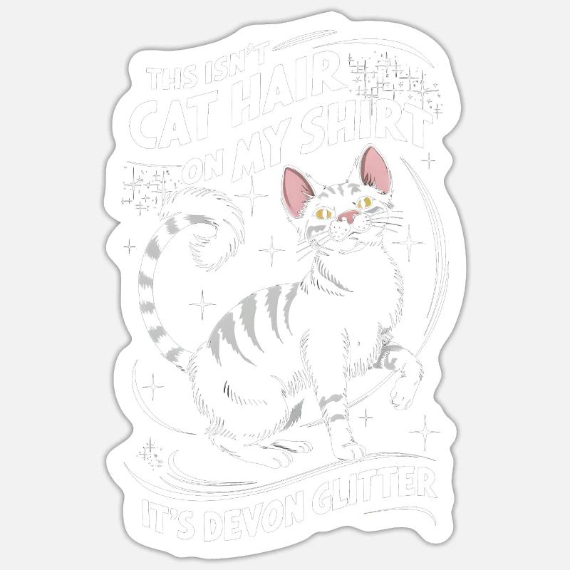 Katze Devon Rex Geschenk - Sticker Größe S (10 x 10 cm) - Mattweiß