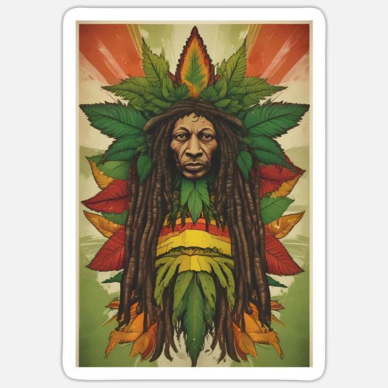 logo rasta - Sticker taille S (10 x 10 cm) - blanc mat