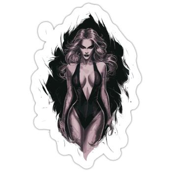 Geheimnisvolle gotische Kunst Frau für Gothik - Sticker Größe S (10 x 10 cm) - Mattweiß - Vorne