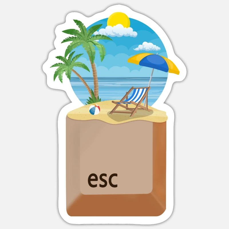 Vacances du bureau - Sticker taille S (10 x 10 cm) - blanc mat
