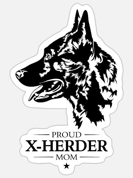 X Herder Mom Hunde Hund Wilsigns - Sticker Größe S (10 x 10 cm) - Mattweiß