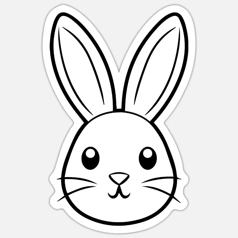 Lapin Lapin - Sticker taille S (10 x 10 cm) - blanc mat