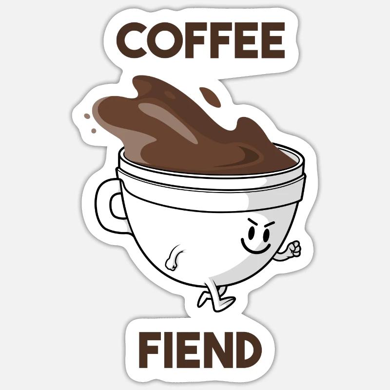Coffee Fiend - Sticker size S (10 x 10 cm) - white matte