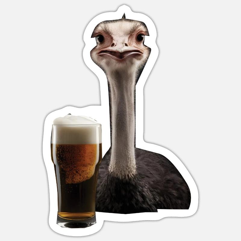 Strauß Bier - Sticker Größe S (10 x 10 cm) - Mattweiß