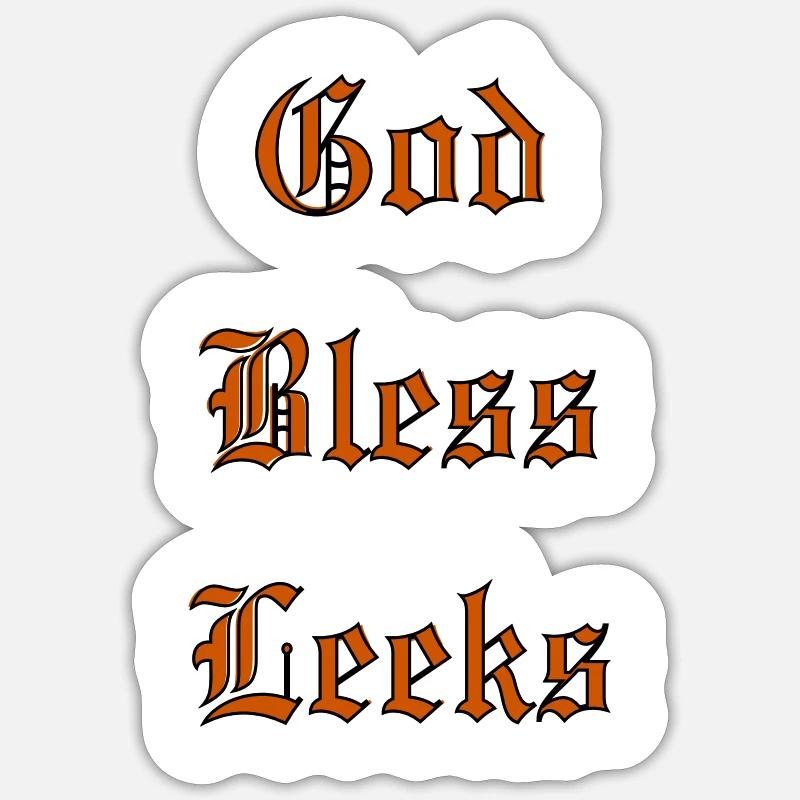 GodBlessLeeks - Sticker size S (10 x 10 cm) - white matte