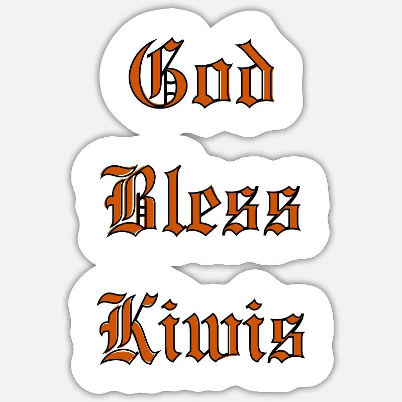 GodBlessKiwis - Sticker size S (10 x 10 cm) - white matte